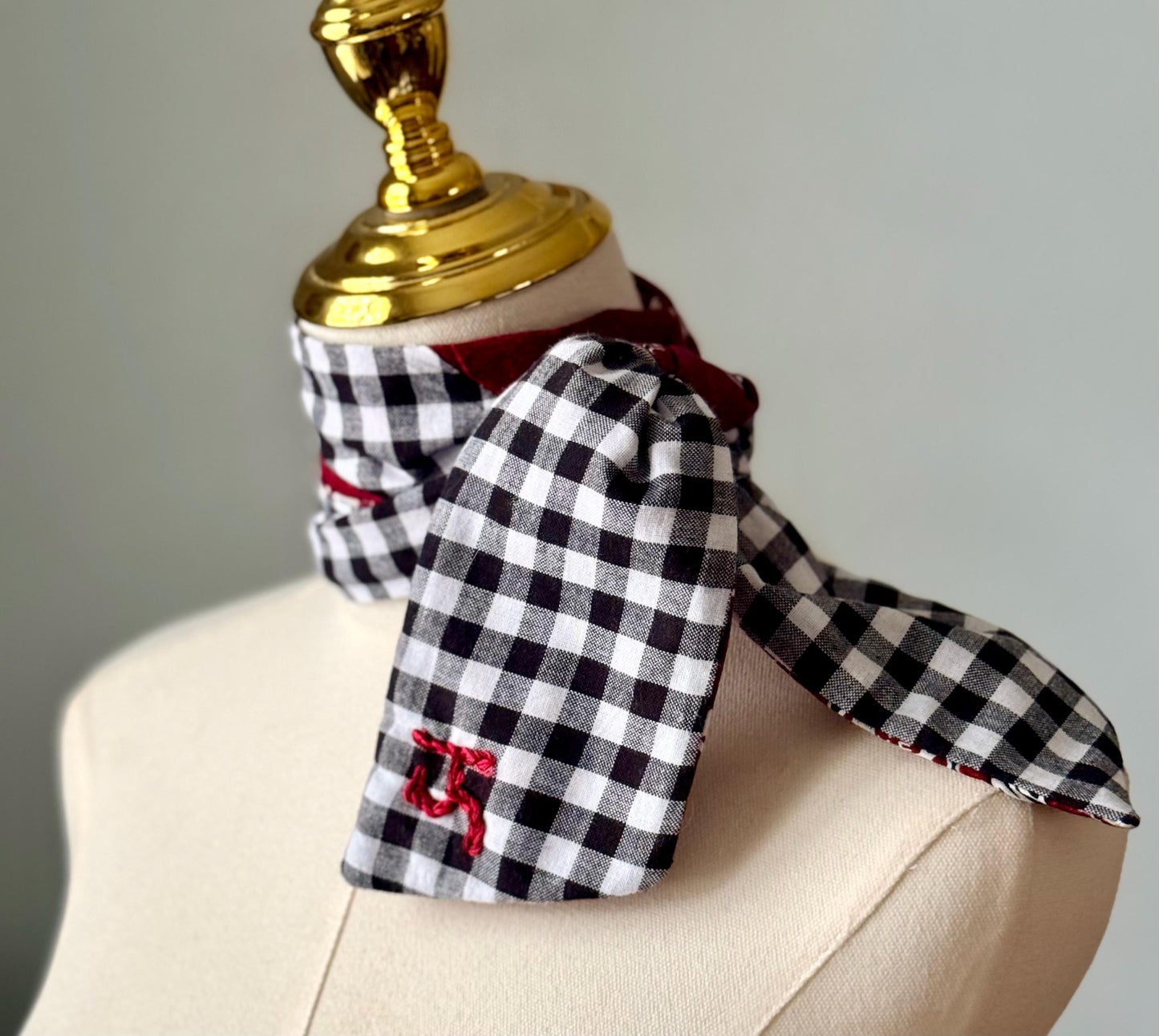 Handmade Texas AM Skinny Scarf – 100% Cotton, Maroon & White Spirit Wear