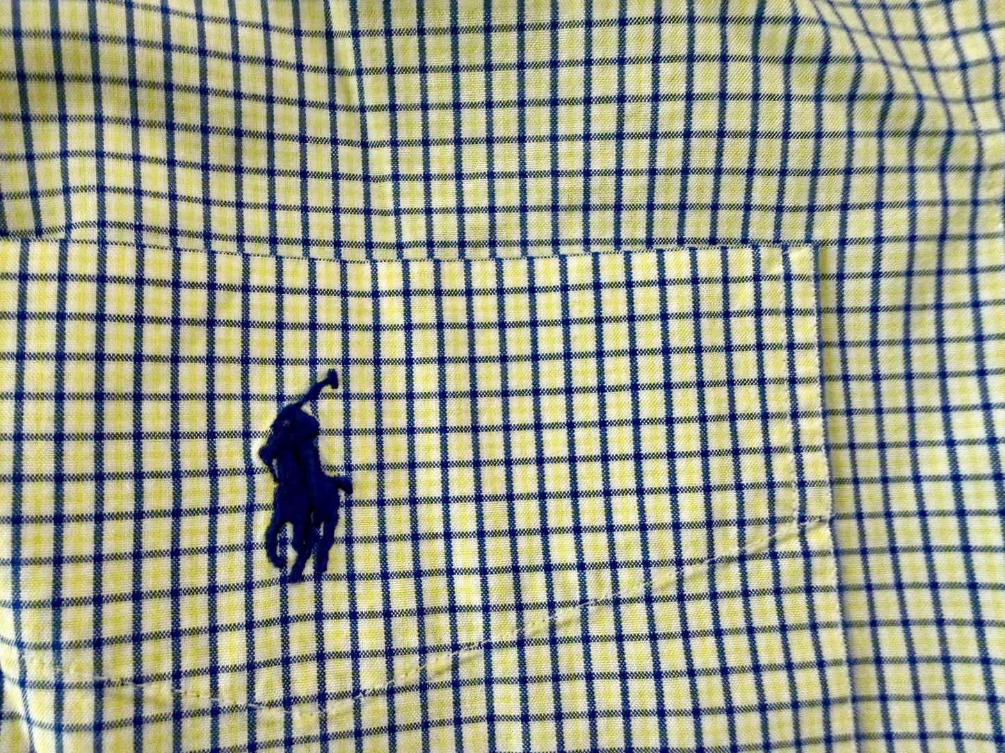 Yellow and Blue Plaid Ralph Lauren: Reworked Ruffle Collar Classic Fit Top