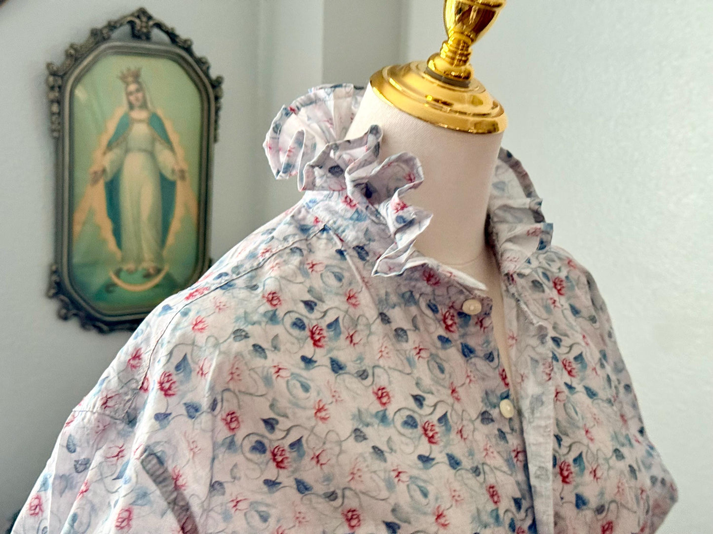 Reworked Floral Classic Fit Short Sleeve Button-Down Shirt: Light Weight