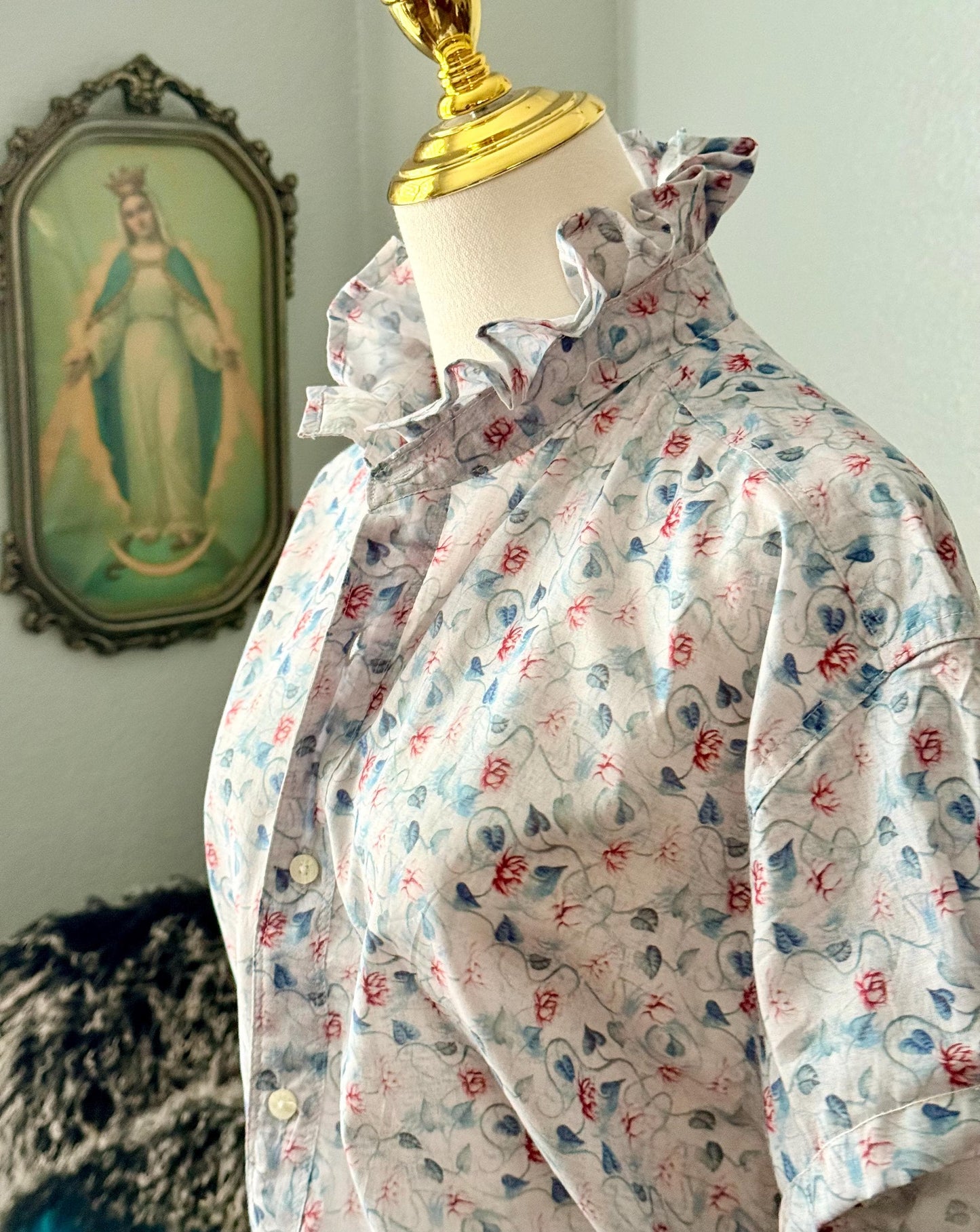 Reworked Floral Classic Fit Short Sleeve Button-Down Shirt: Light Weight