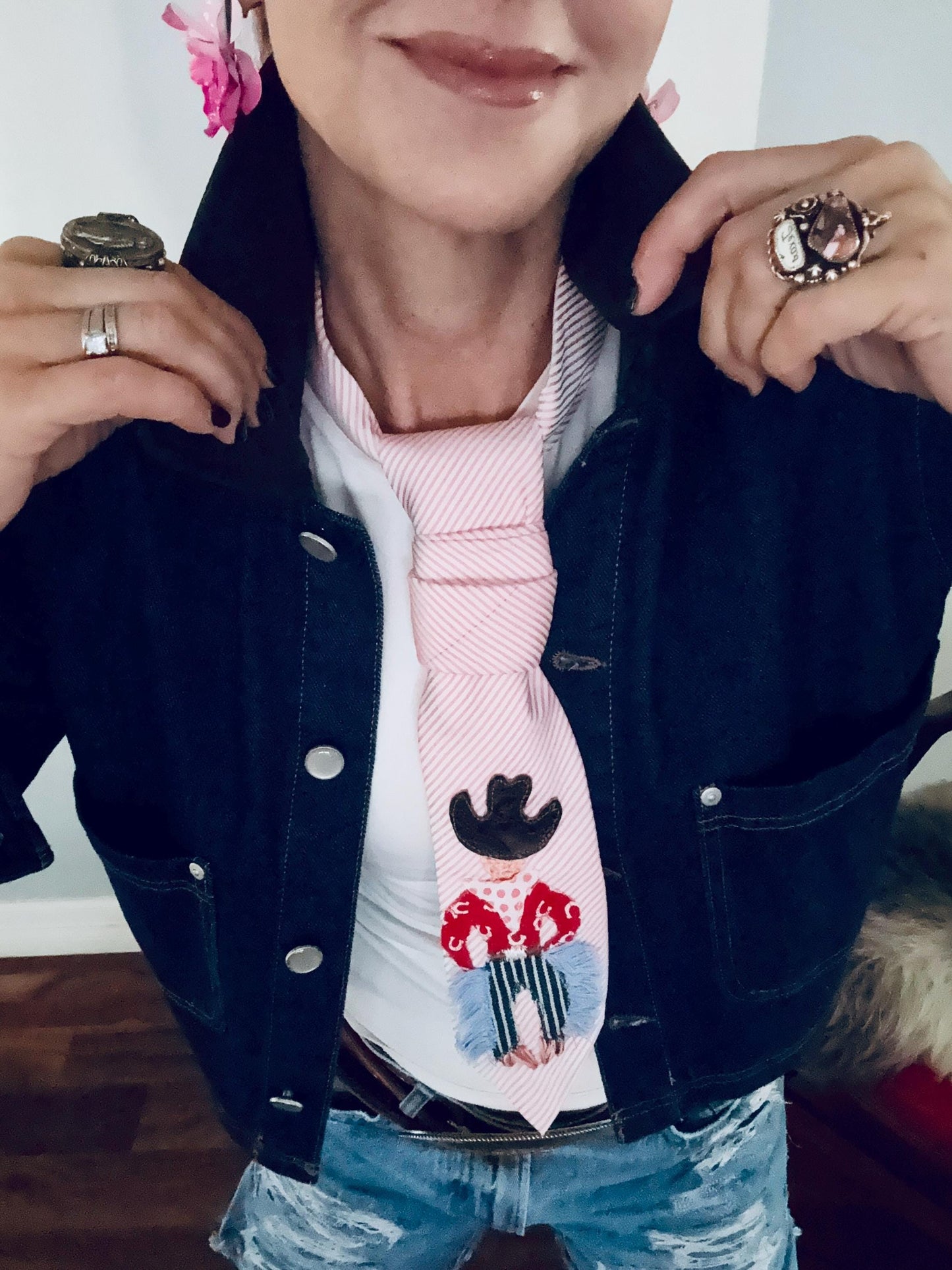 Handmade Rodeo Cowboy,  handmade appliqué, snap on adjustable