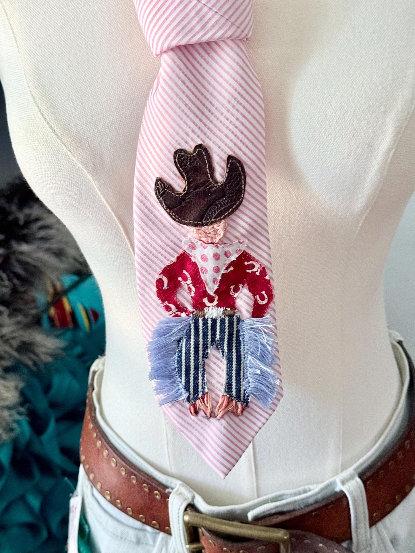 Handmade Rodeo Cowboy,  handmade appliqué, snap on adjustable