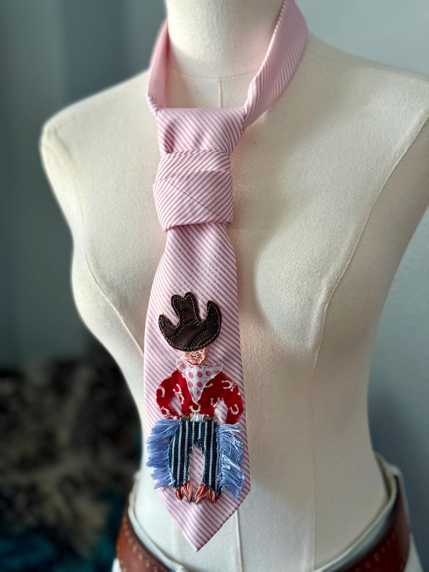Handmade Rodeo Cowboy,  handmade appliqué, snap on adjustable