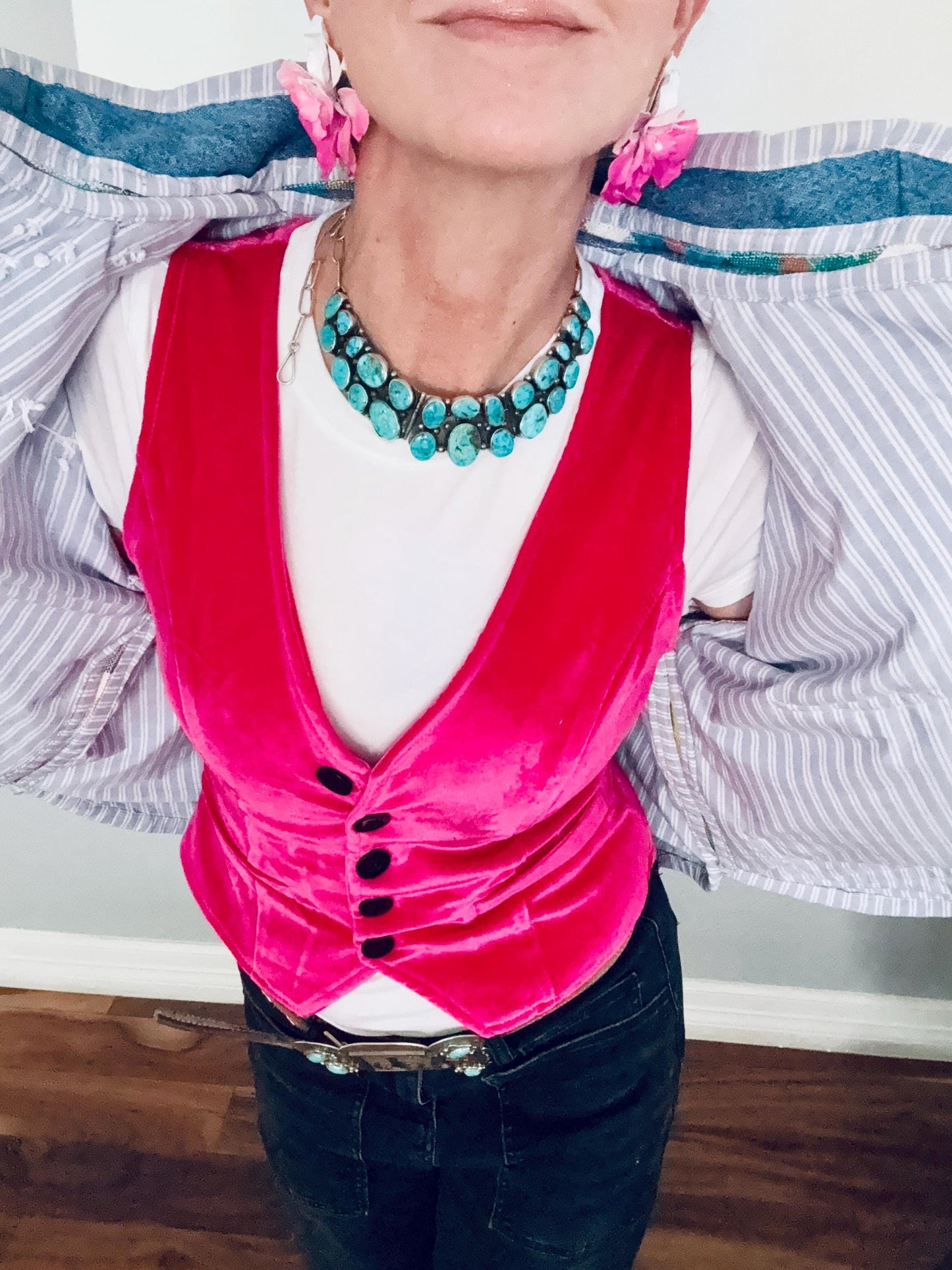 One-of-a-Kind Coat | 100% Cotton | Handmade Appliqué in Denim, Cowhide & Pigskin | Statement Western Jacket